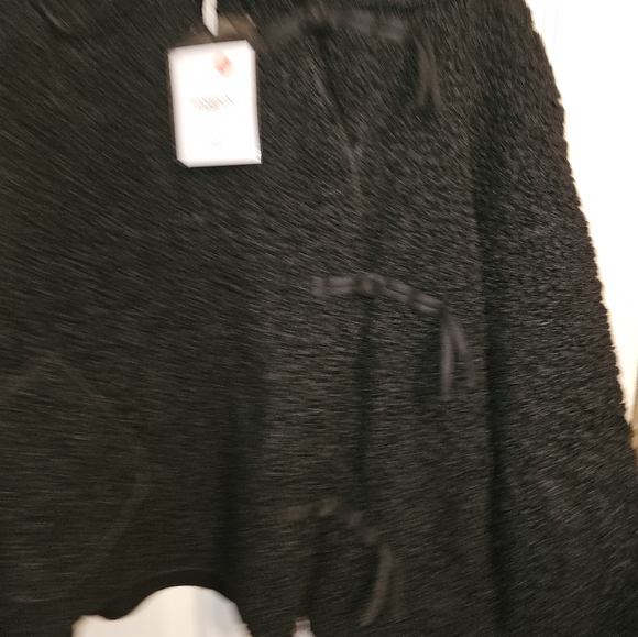 Black Faux Curly Lambs Wool Cropped Double Breasted Short Coat / Jacket / Women' - Picture 3 of 9